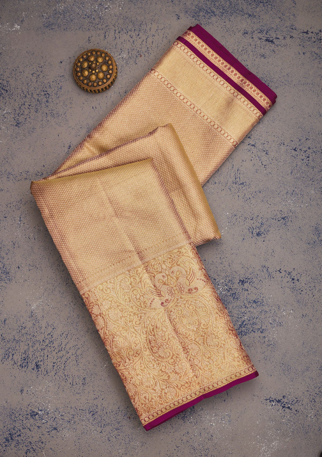 Purple Zariwork Pure Silk Saree-Koskii