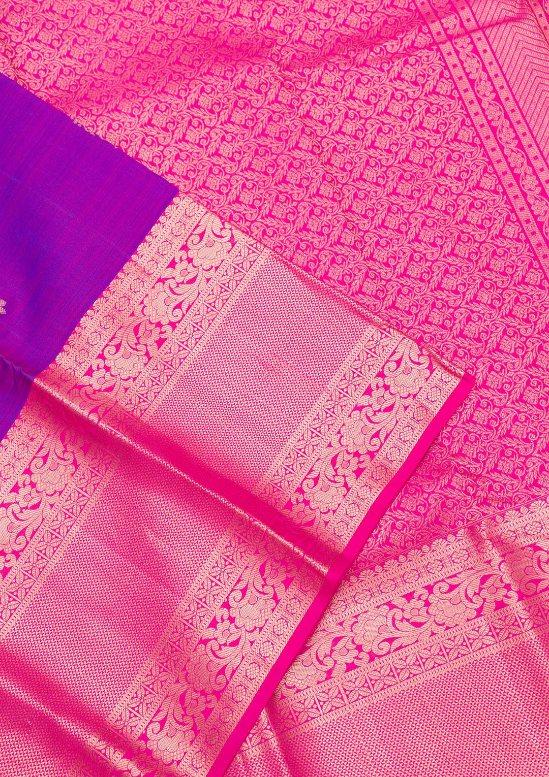 Purple Zariwork Pure Silk Saree-Koskii