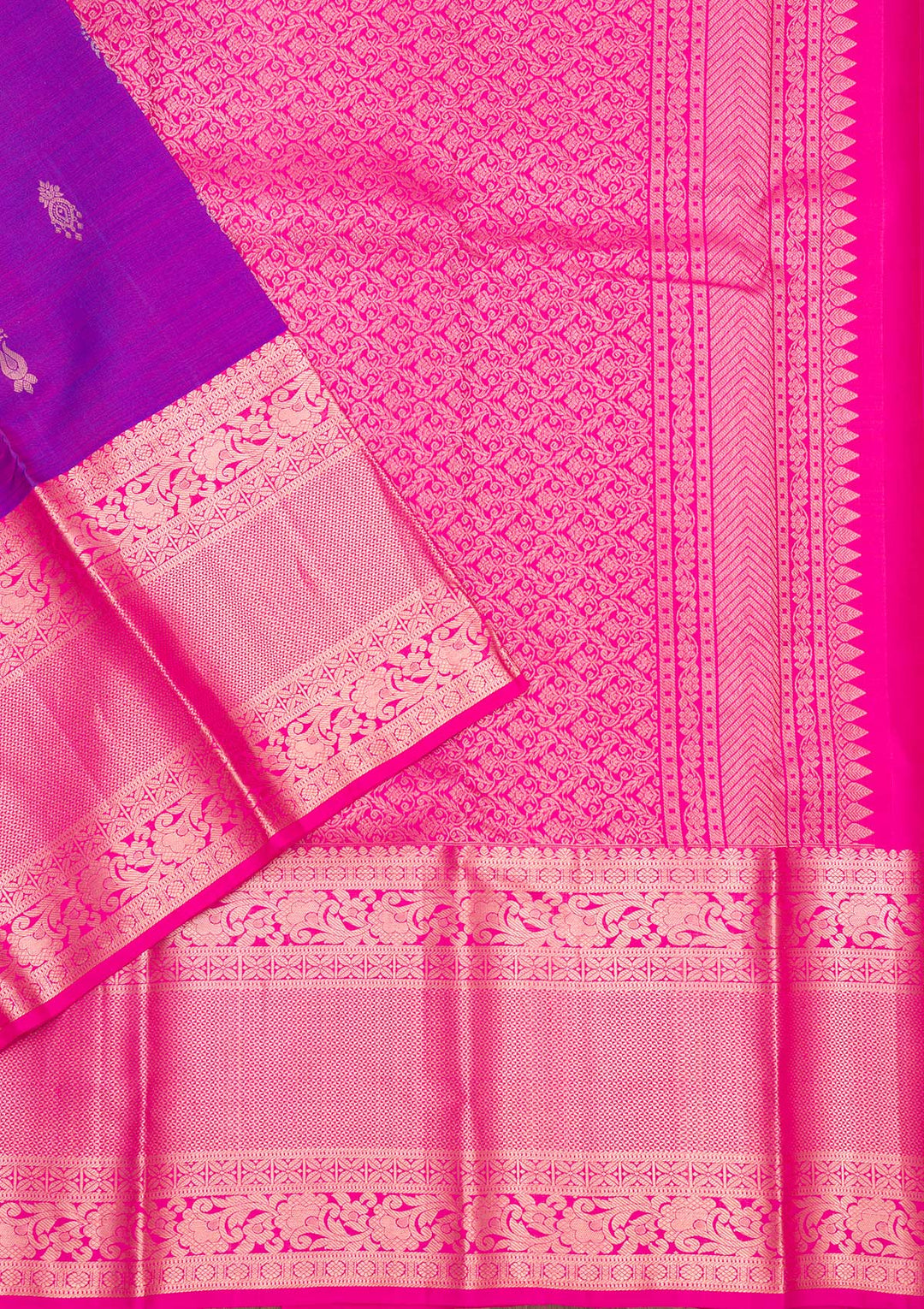 Purple Zariwork Pure Silk Saree-Koskii