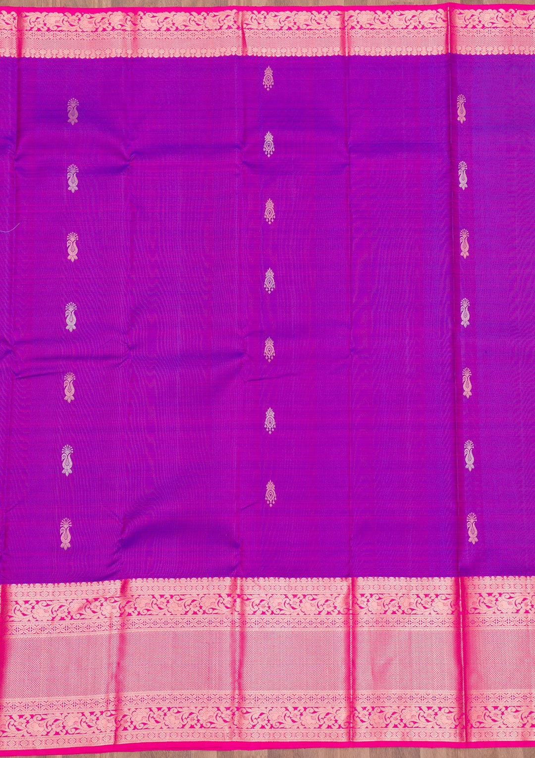 Purple Zariwork Pure Silk Saree-Koskii