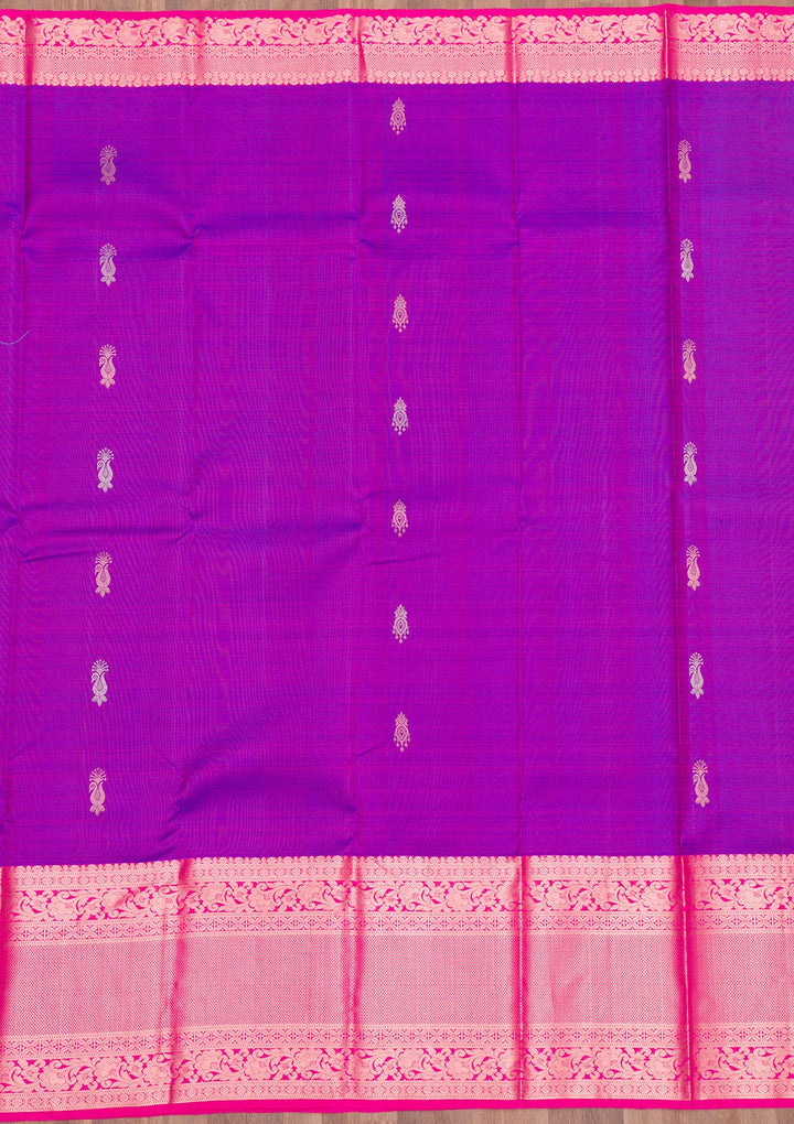Purple Zariwork Pure Silk Saree-Koskii