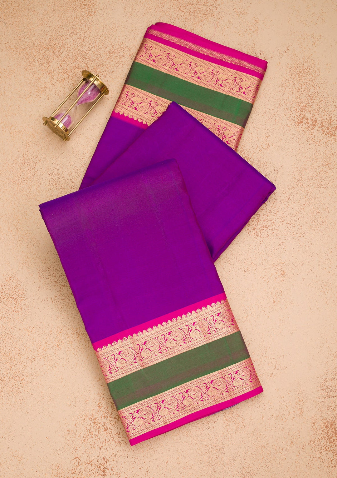 Purple Zariwork Pure Silk Saree-Koskii