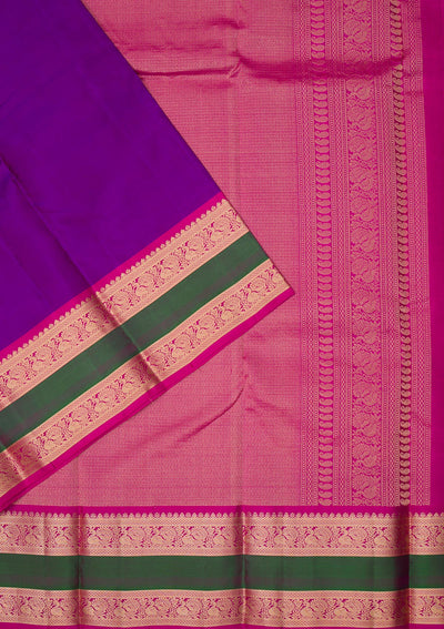 Purple Zariwork Pure Silk Saree-Koskii