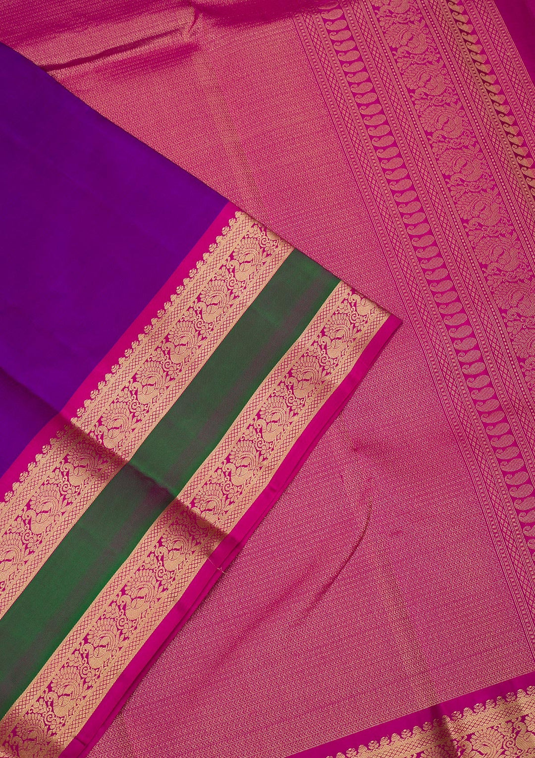 Purple Zariwork Pure Silk Saree-Koskii