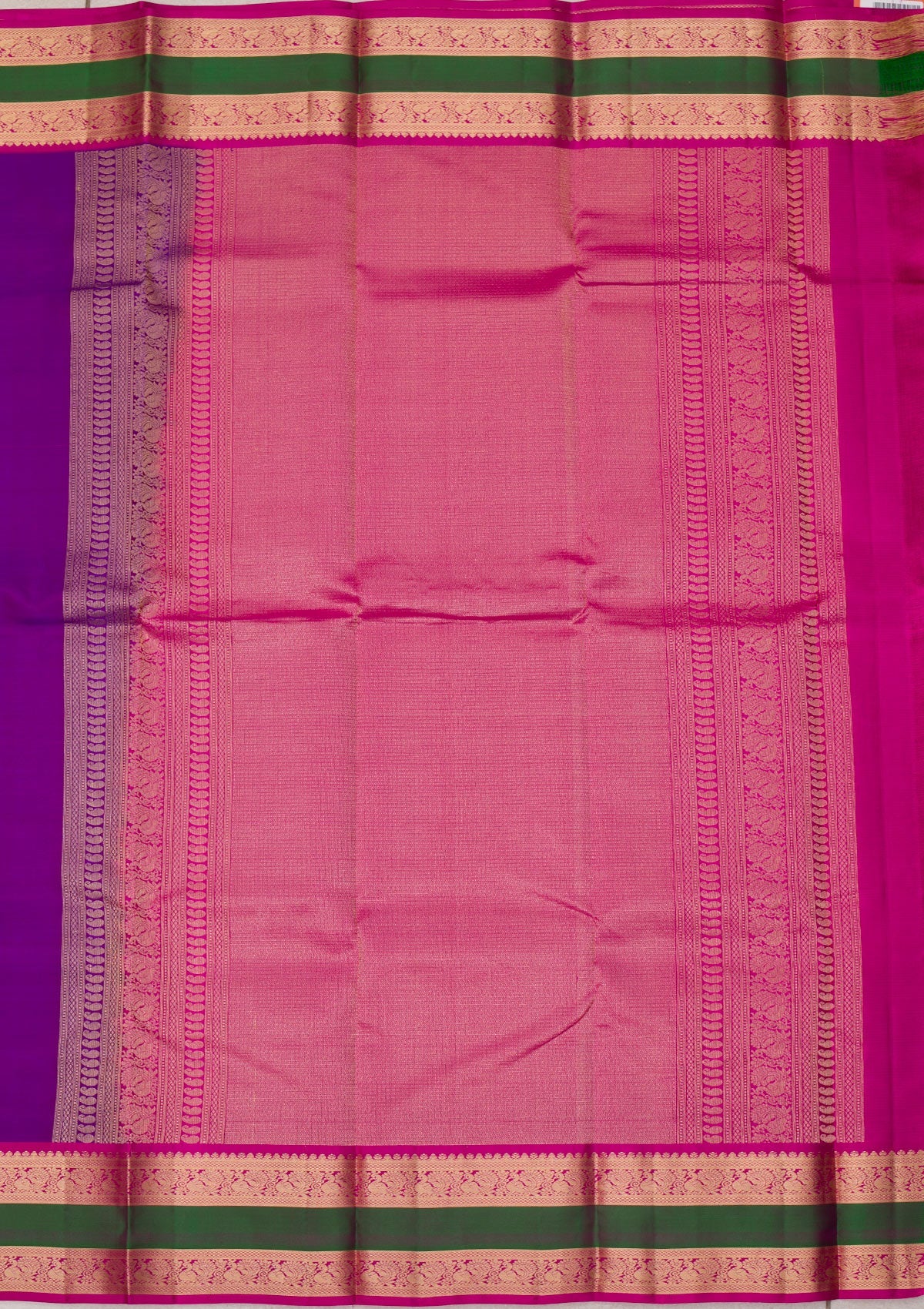 Purple Zariwork Pure Silk Saree-Koskii