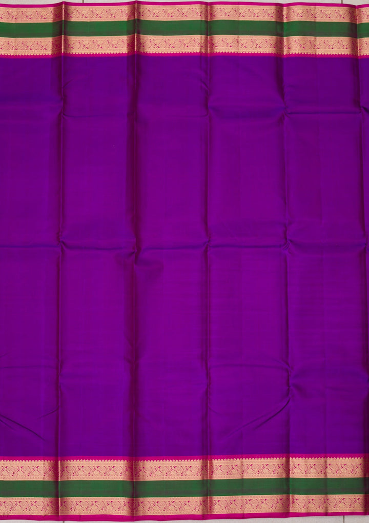 Purple Zariwork Pure Silk Saree-Koskii