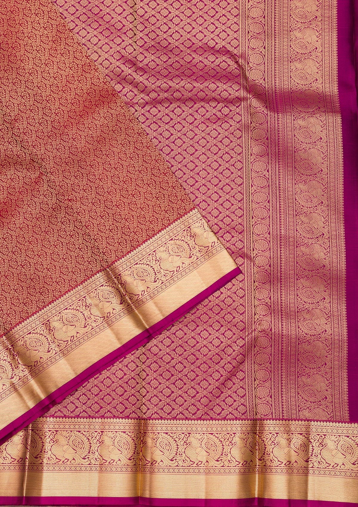 Purple Zariwork Pure Silk Saree-Koskii