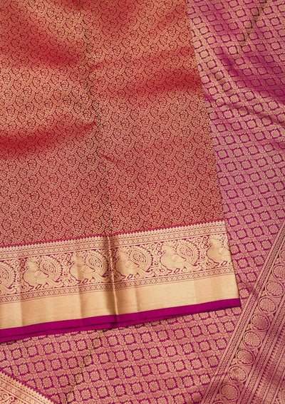 Purple Zariwork Pure Silk Saree-Koskii