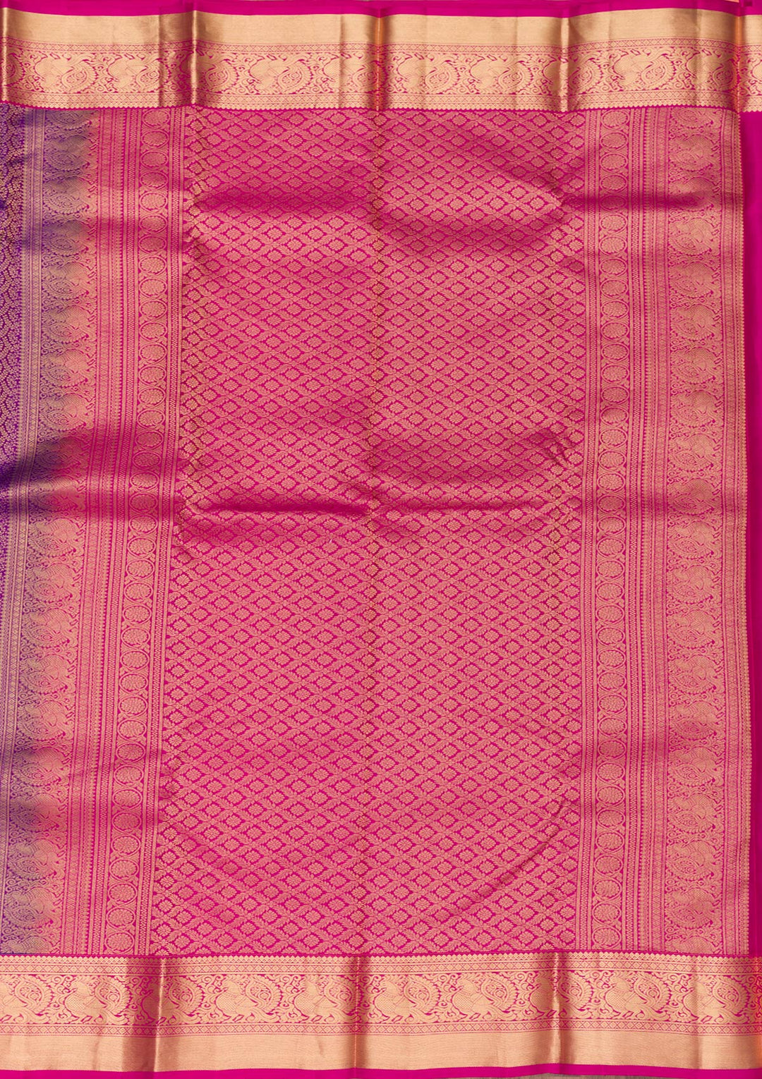 Purple Zariwork Pure Silk Saree-Koskii