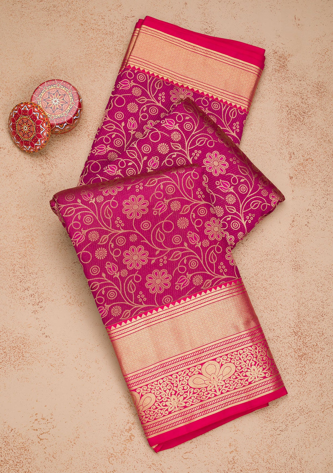 Purple Zariwork Pure Silk Saree-Koskii