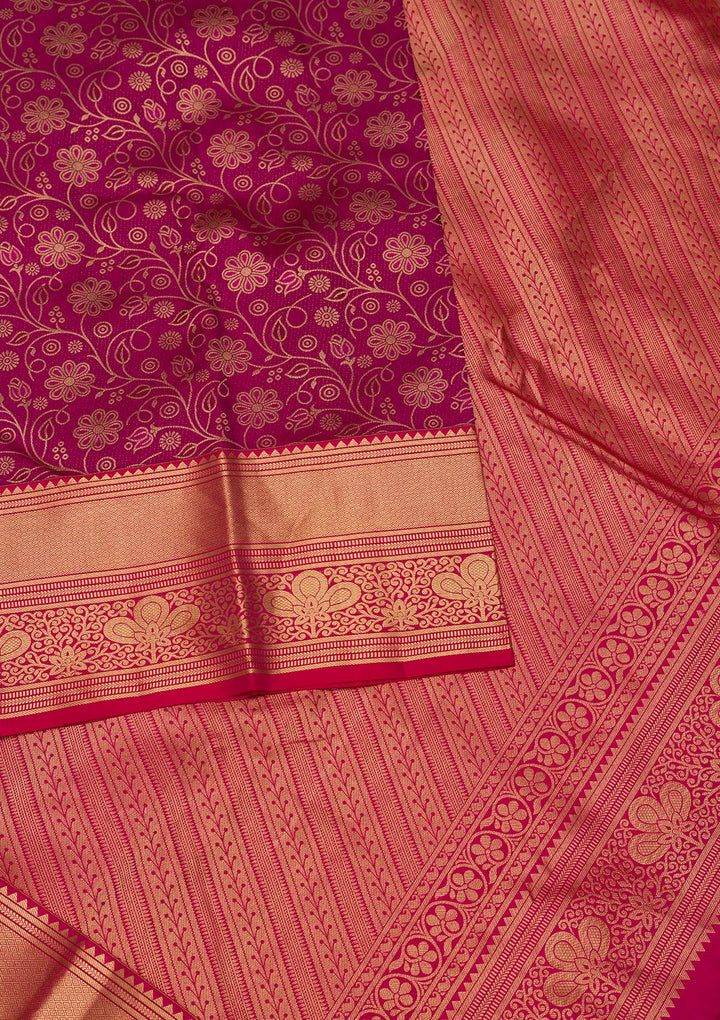 Purple Zariwork Pure Silk Saree-Koskii