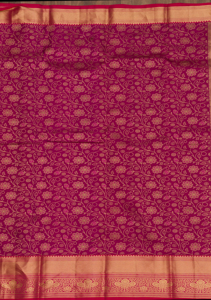 Purple Zariwork Pure Silk Saree-Koskii