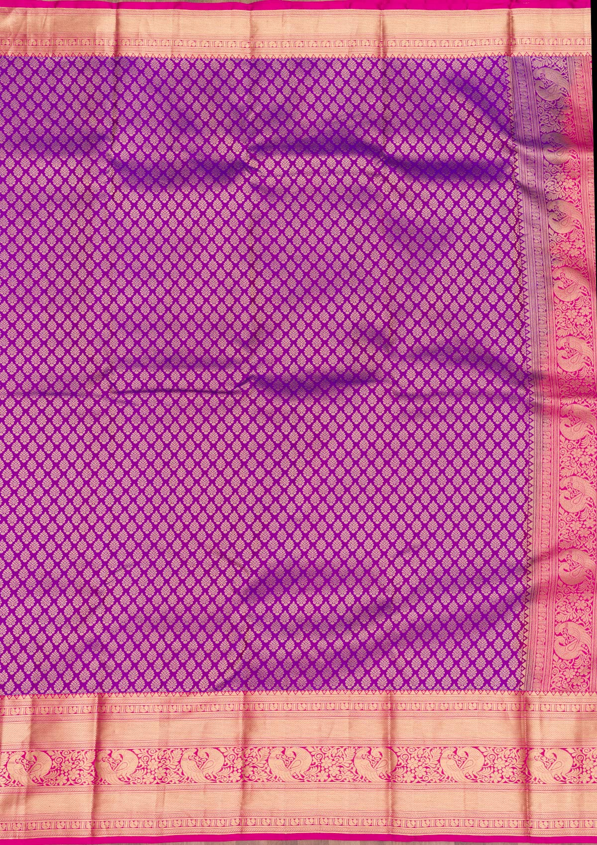 Purple Zariwork Pure Silk Saree-Koskii