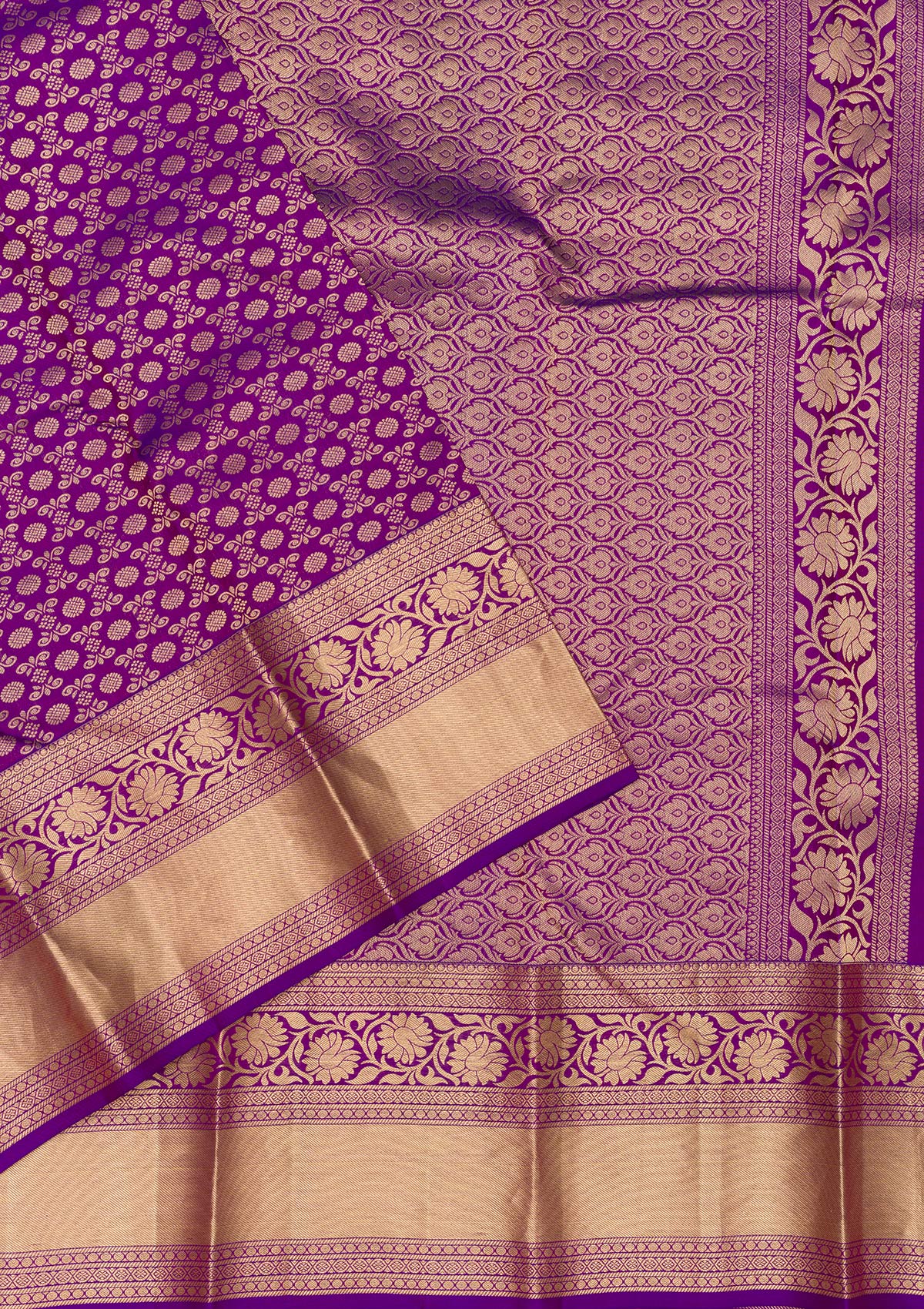 Purple Zariwork Pure Silk Saree-Koskii