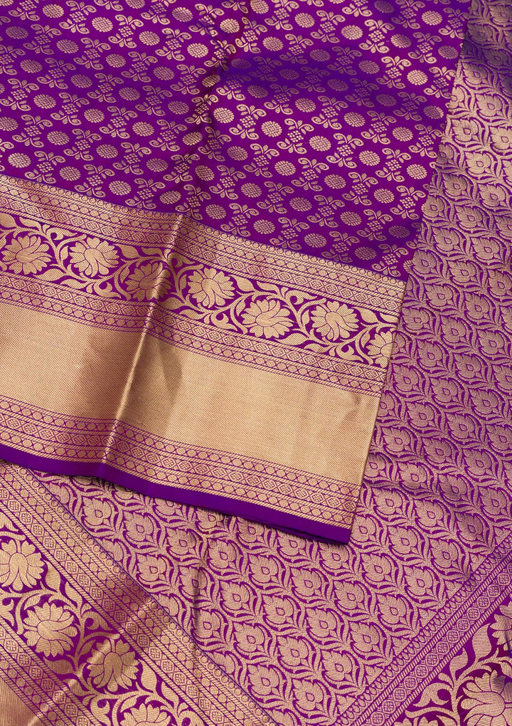 Purple Zariwork Pure Silk Saree-Koskii
