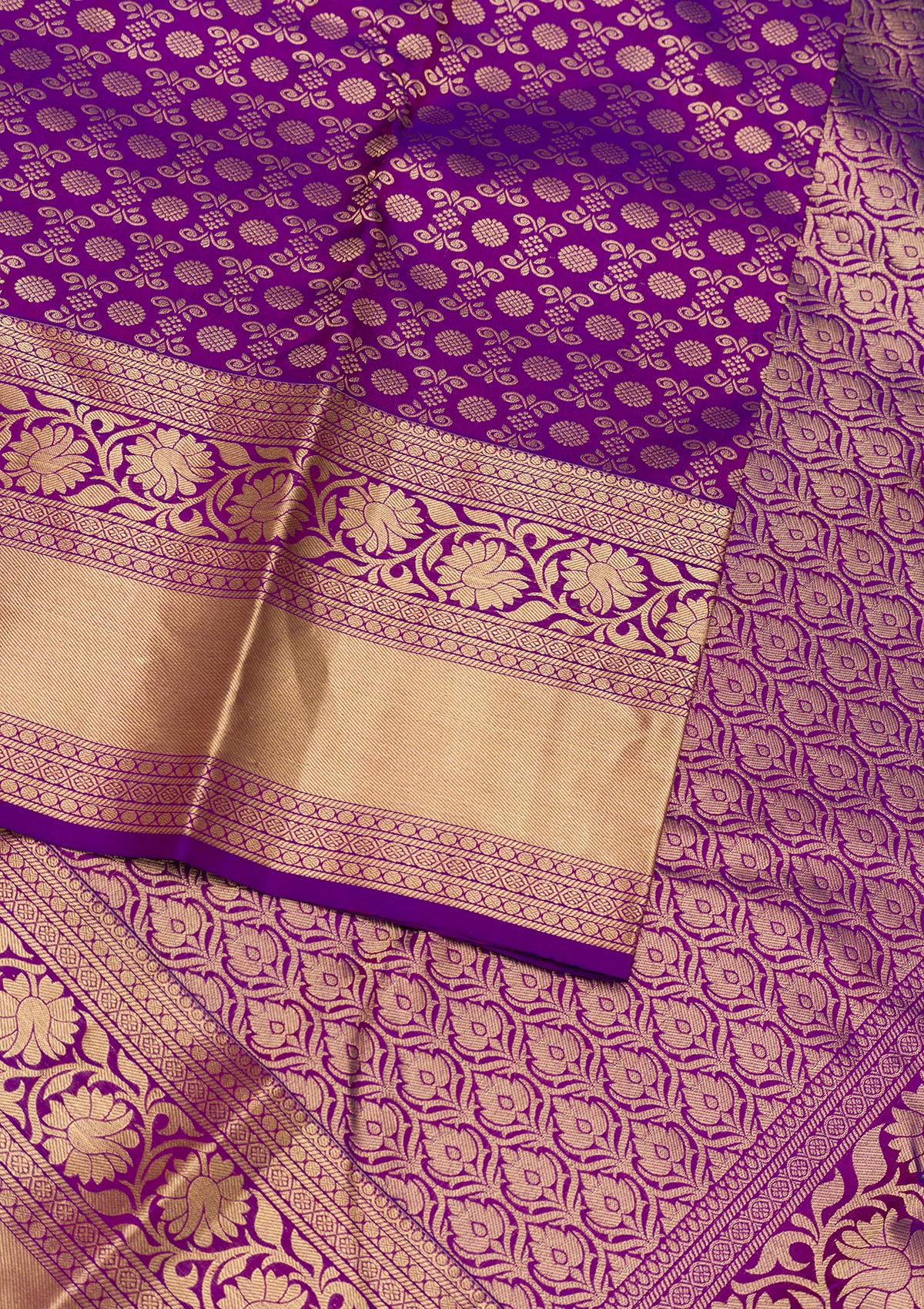 Purple Zariwork Pure Silk Saree-Koskii