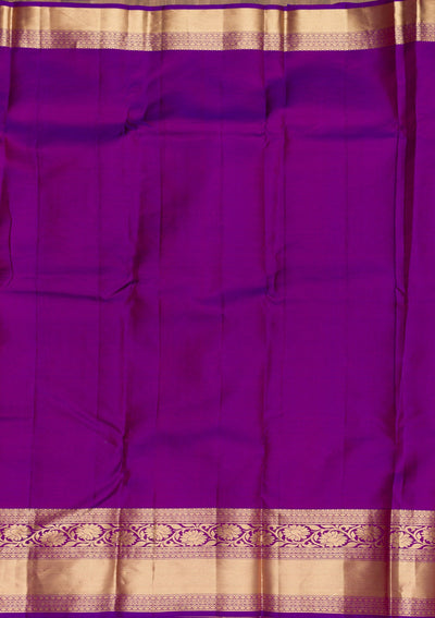 Purple Zariwork Pure Silk Saree-Koskii