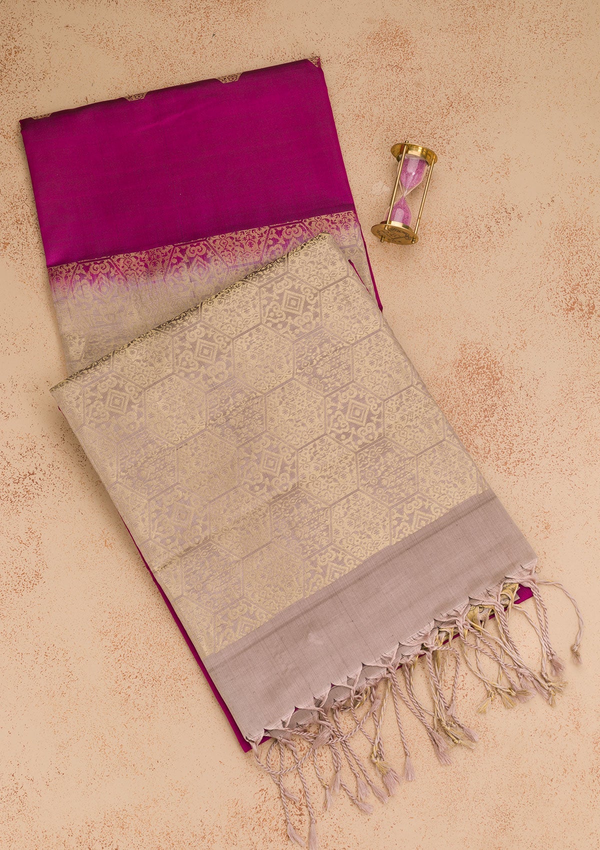 Purple Zariwork Pure Silk Saree-Koskii