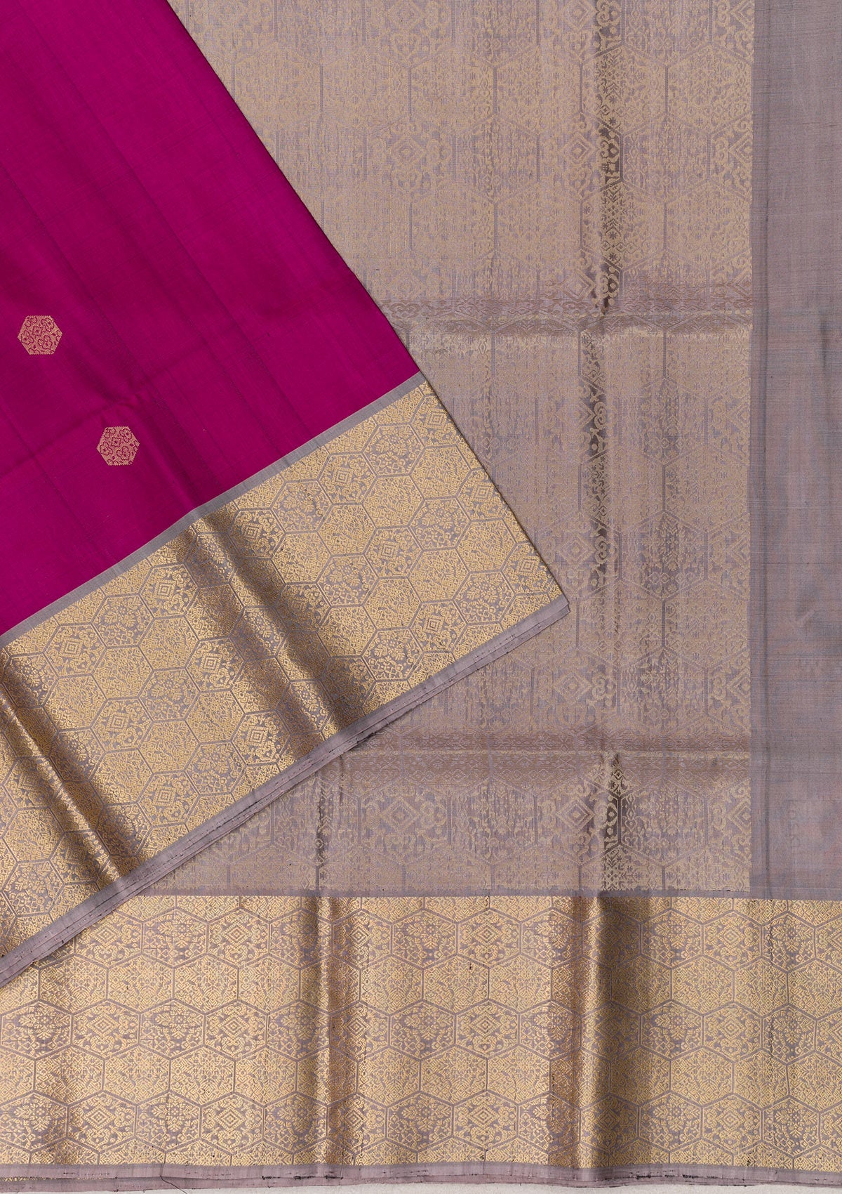 Purple Zariwork Pure Silk Saree-Koskii