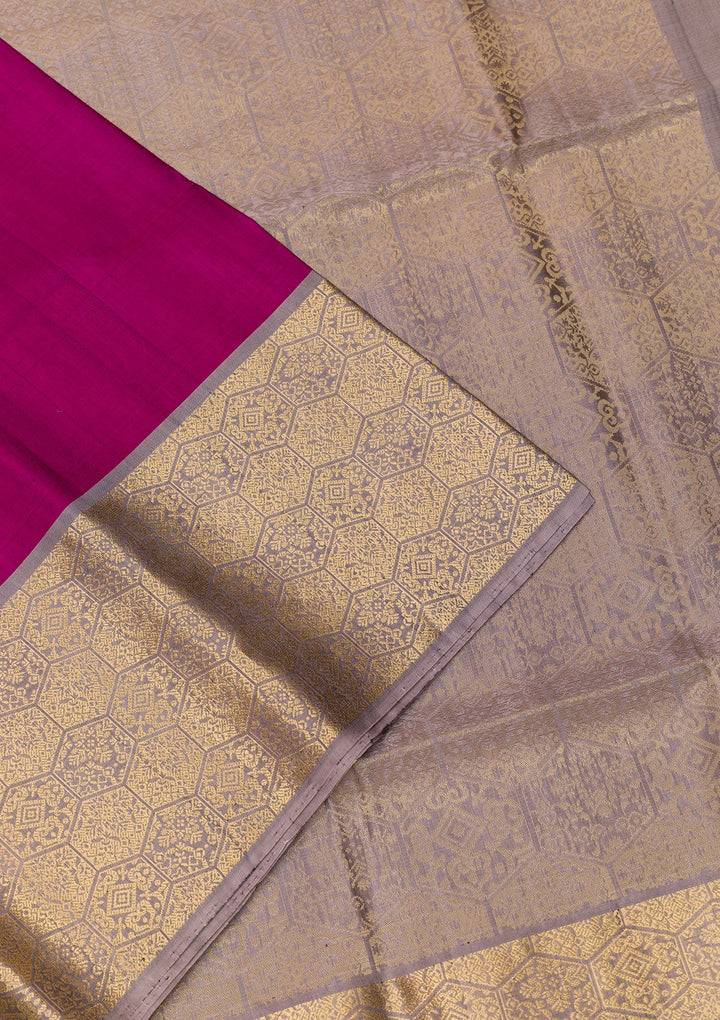 Purple Zariwork Pure Silk Saree-Koskii