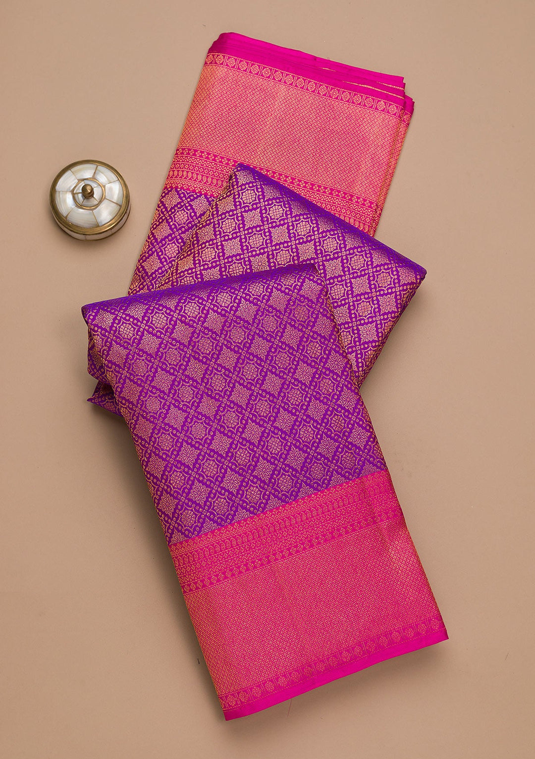 Purple Zariwork Pure Silk Saree-Koskii