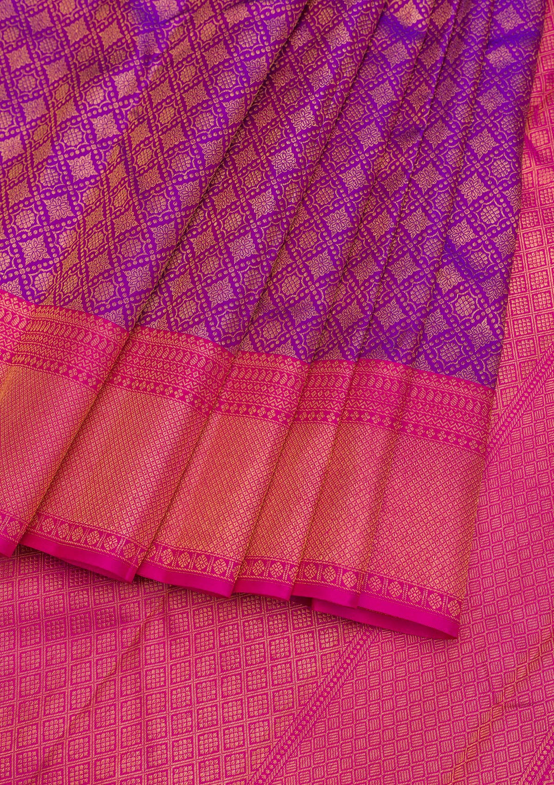 Purple Zariwork Pure Silk Saree-Koskii