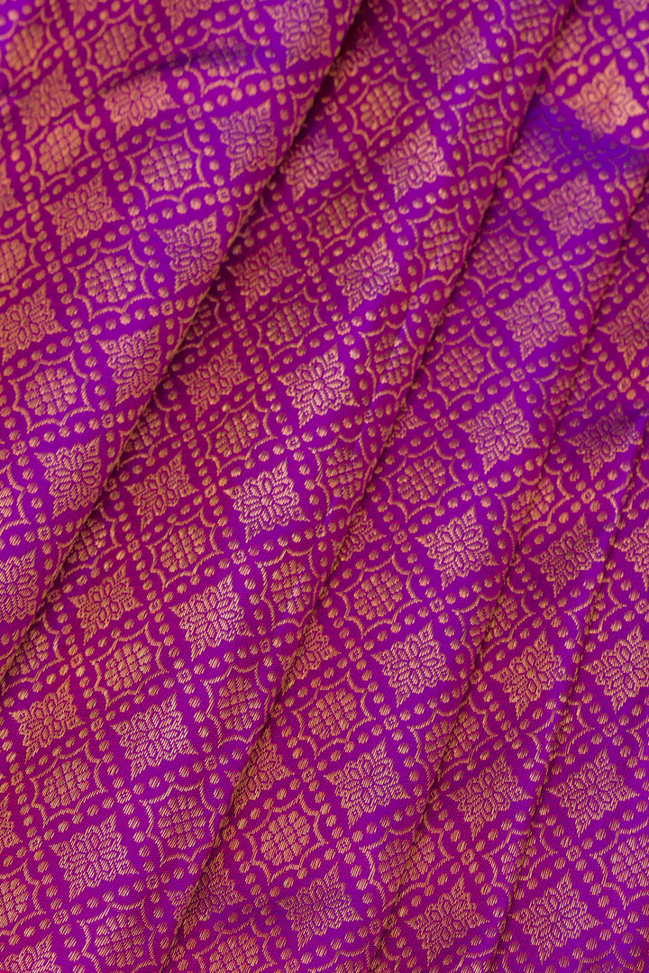 Purple Zariwork Pure Silk Saree-Koskii