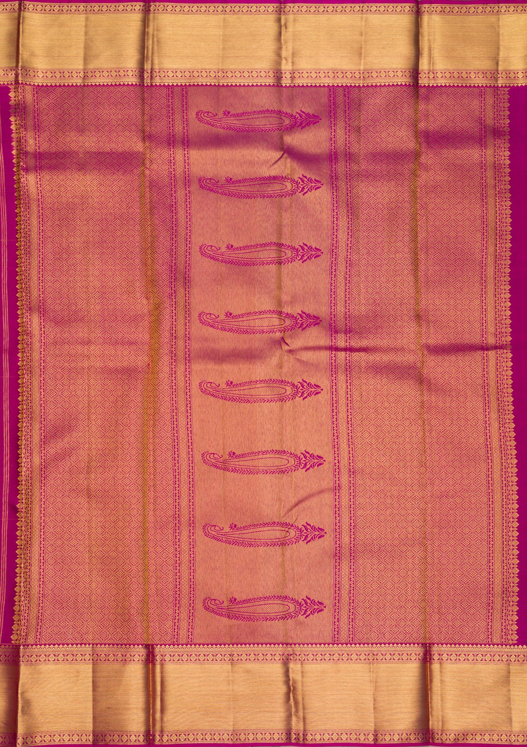 Megenta Pink Zariwork Pure Silk Saree-Koskii