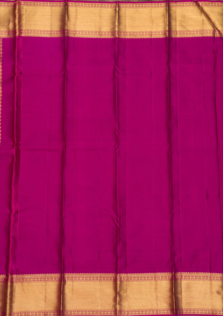 Megenta Pink Zariwork Pure Silk Saree-Koskii