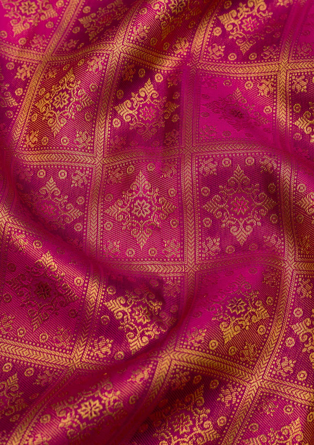 Megenta Pink Zariwork Pure Silk Saree-Koskii