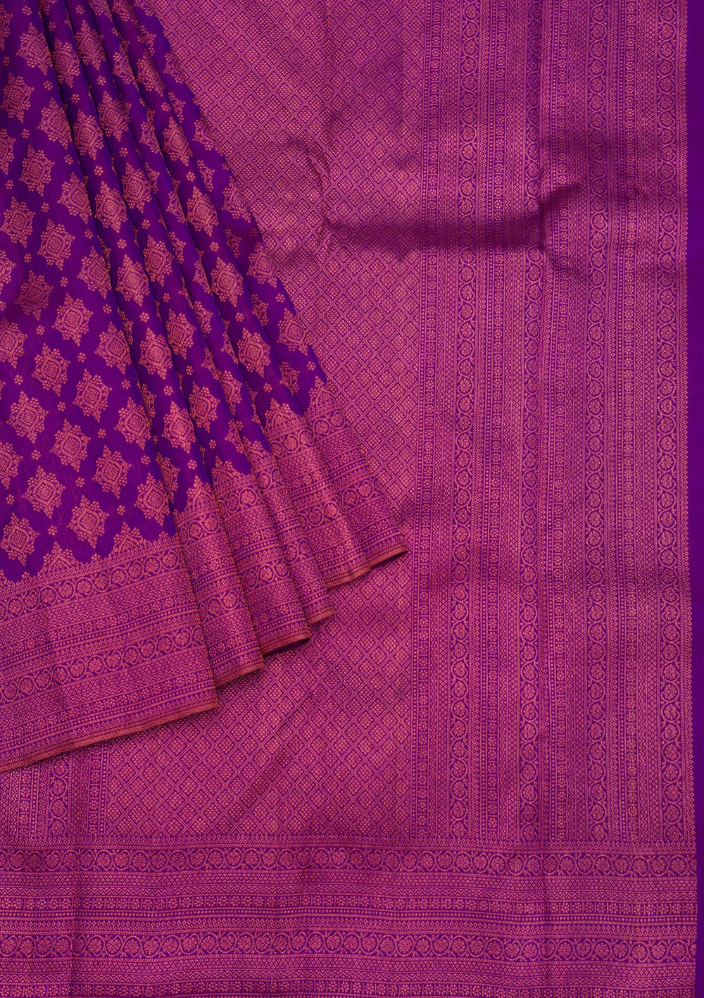 Purple Zariwork Pure Silk Saree-Koskii