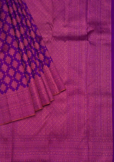 Purple Zariwork Pure Silk Saree-Koskii