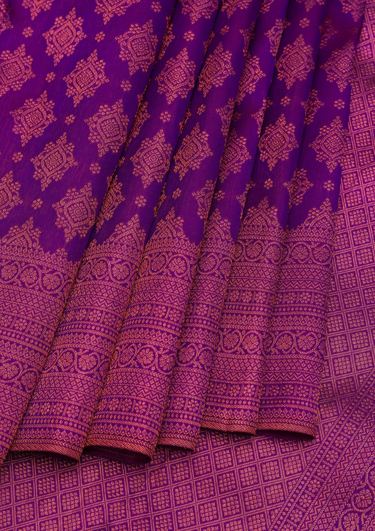 Purple Zariwork Pure Silk Saree-Koskii