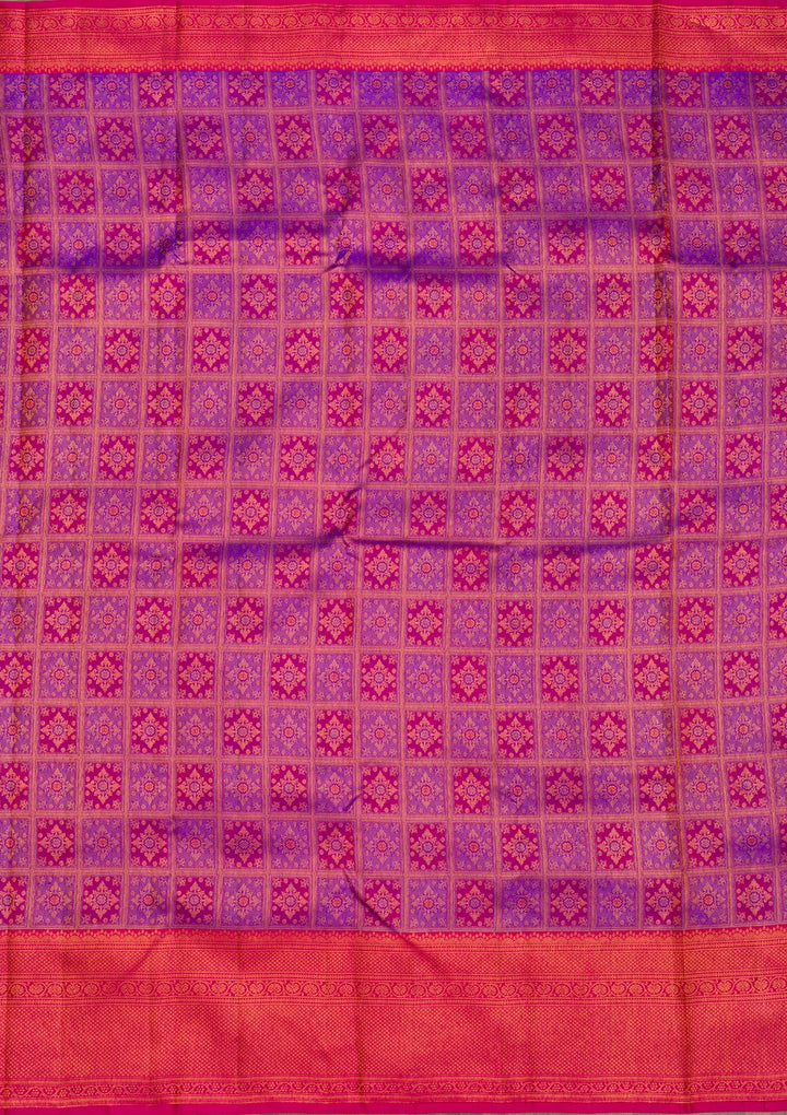 Purple Zariwork Pure Silk Saree-Koskii