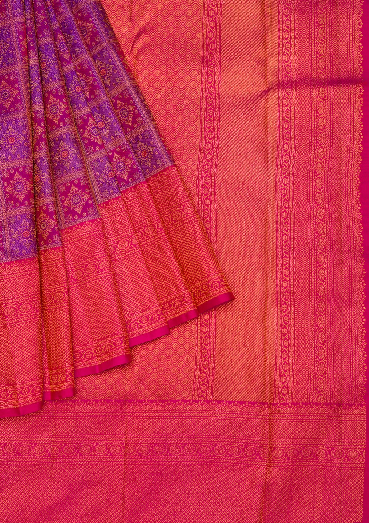 Purple Zariwork Pure Silk Saree-Koskii