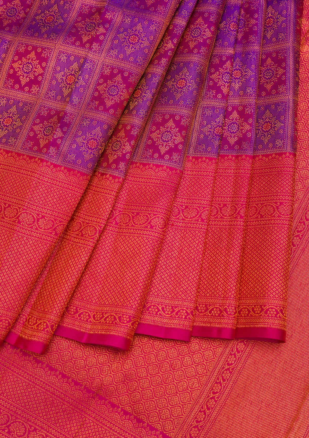 Purple Zariwork Pure Silk Saree-Koskii