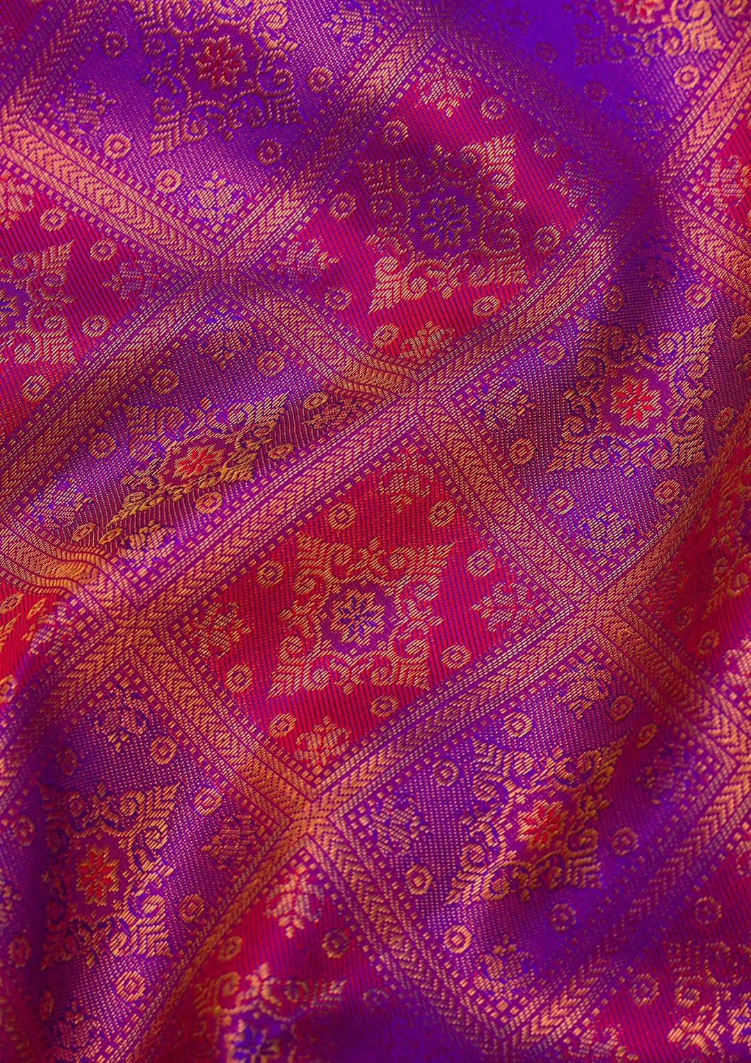 Purple Zariwork Pure Silk Saree-Koskii