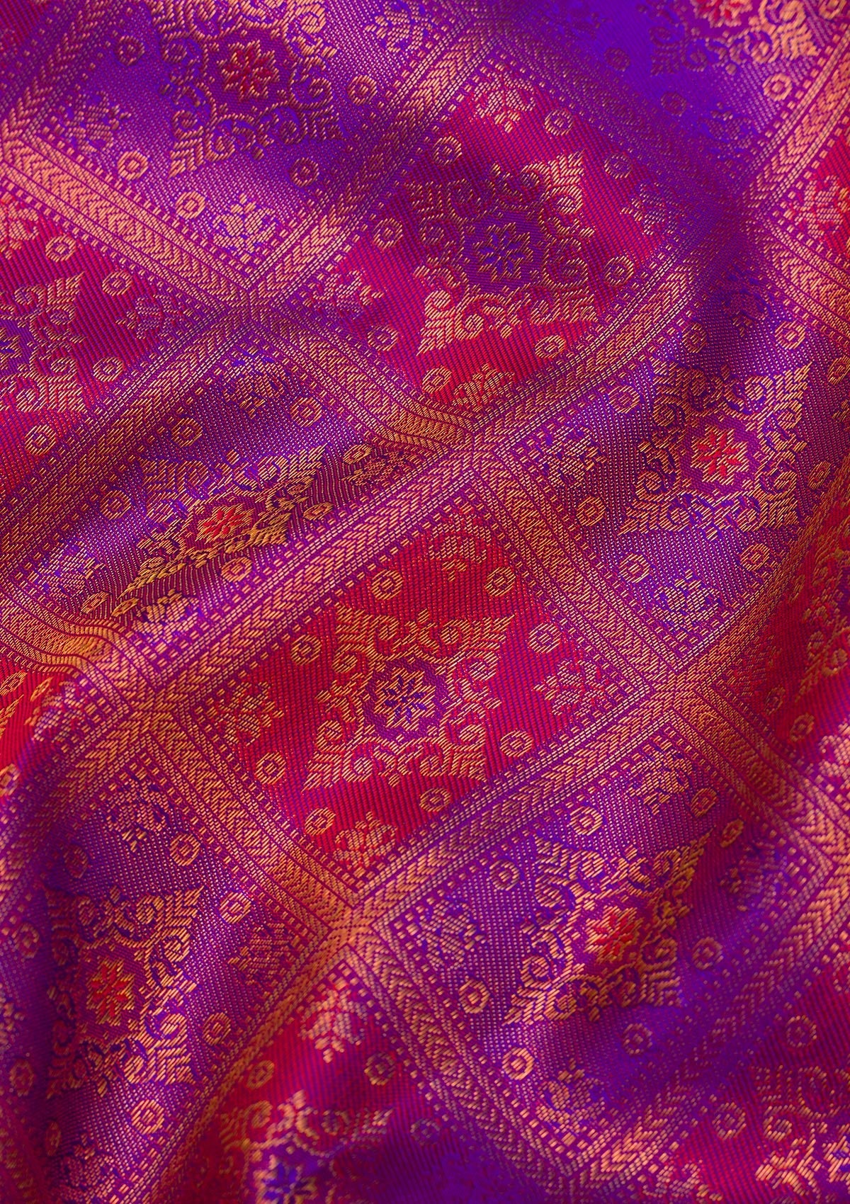 Purple Zariwork Pure Silk Saree-Koskii