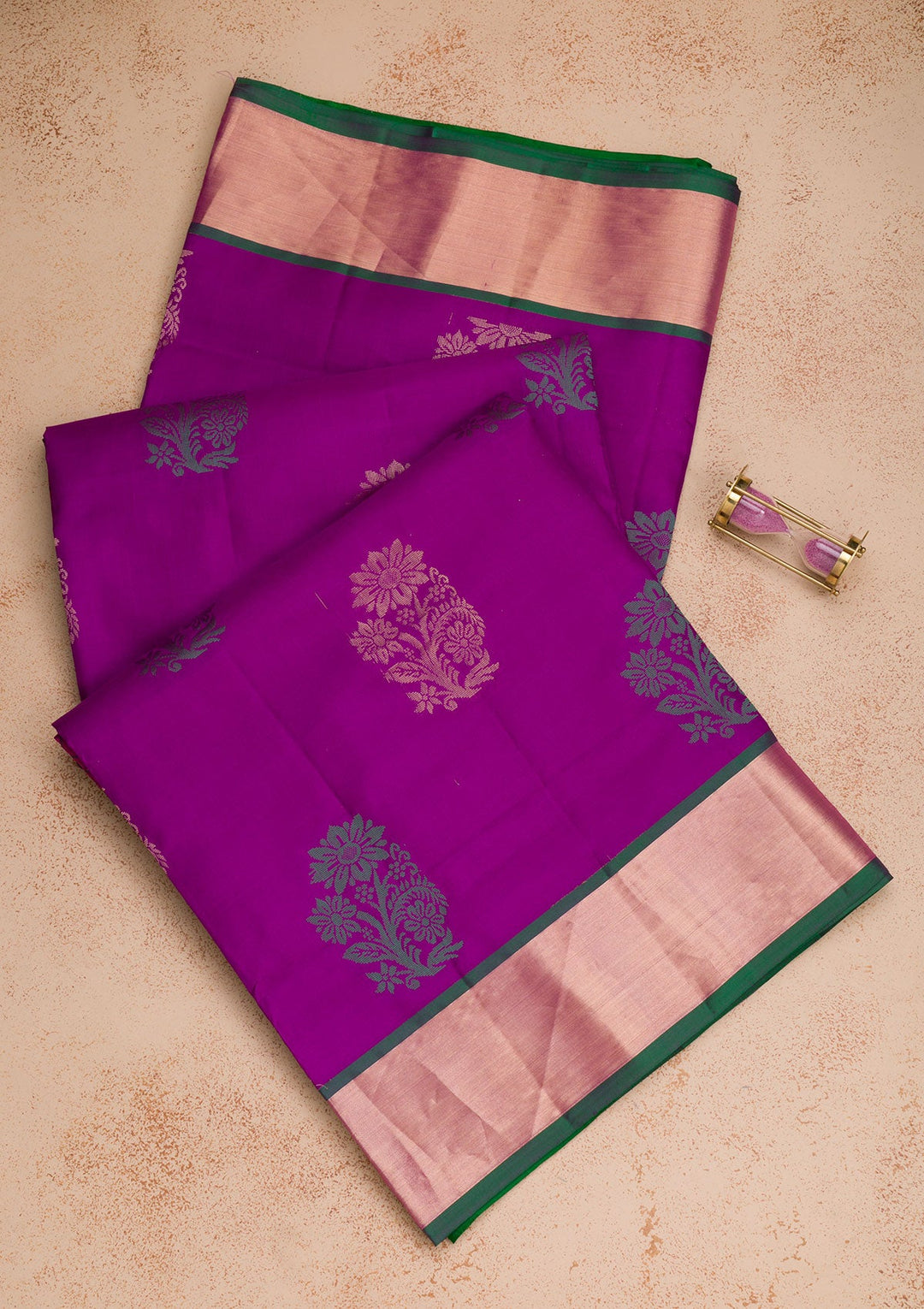 Purple Zariwork Pure Silk Saree-Koskii