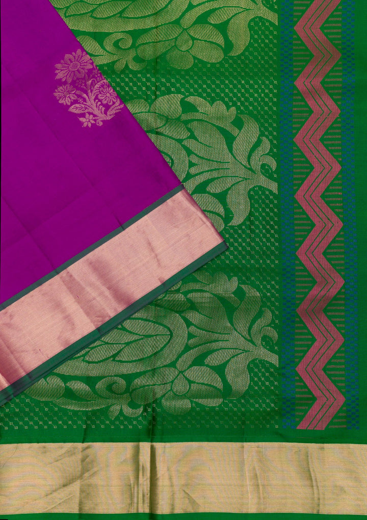 Purple Zariwork Pure Silk Saree-Koskii