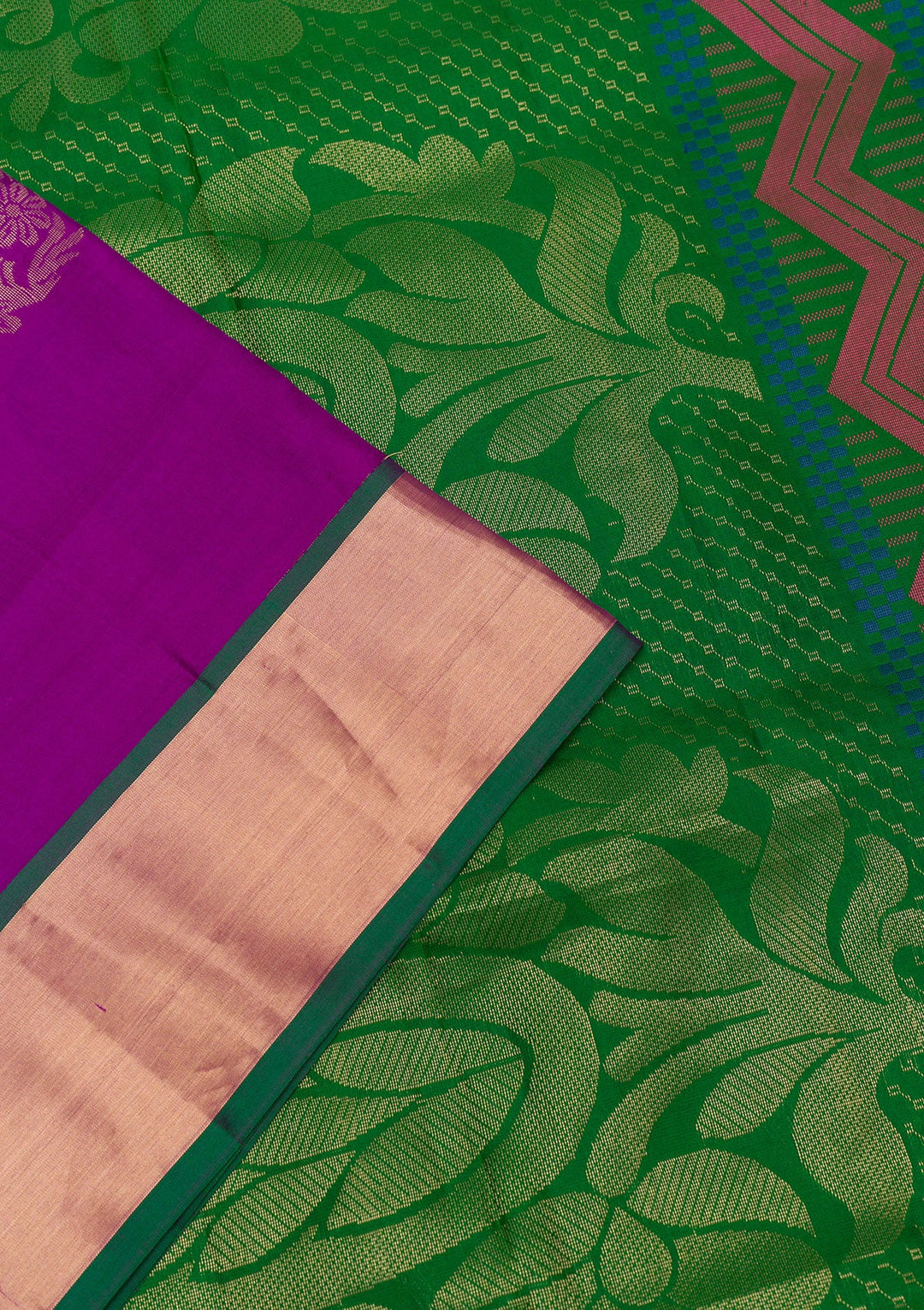 Purple Zariwork Pure Silk Saree-Koskii
