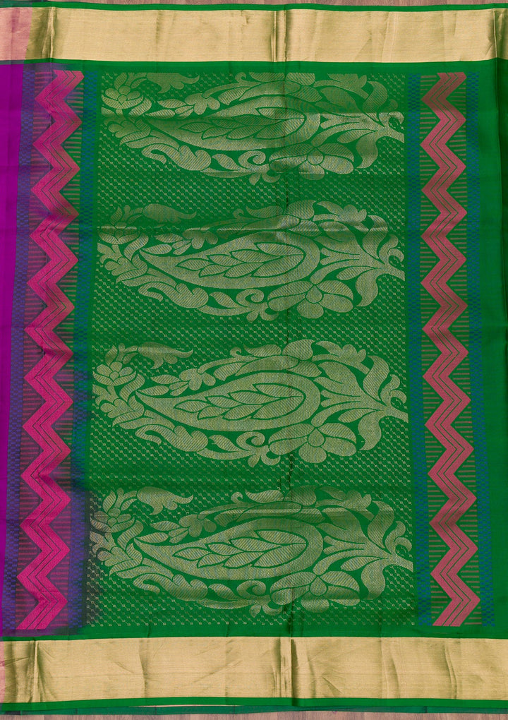 Purple Zariwork Pure Silk Saree-Koskii