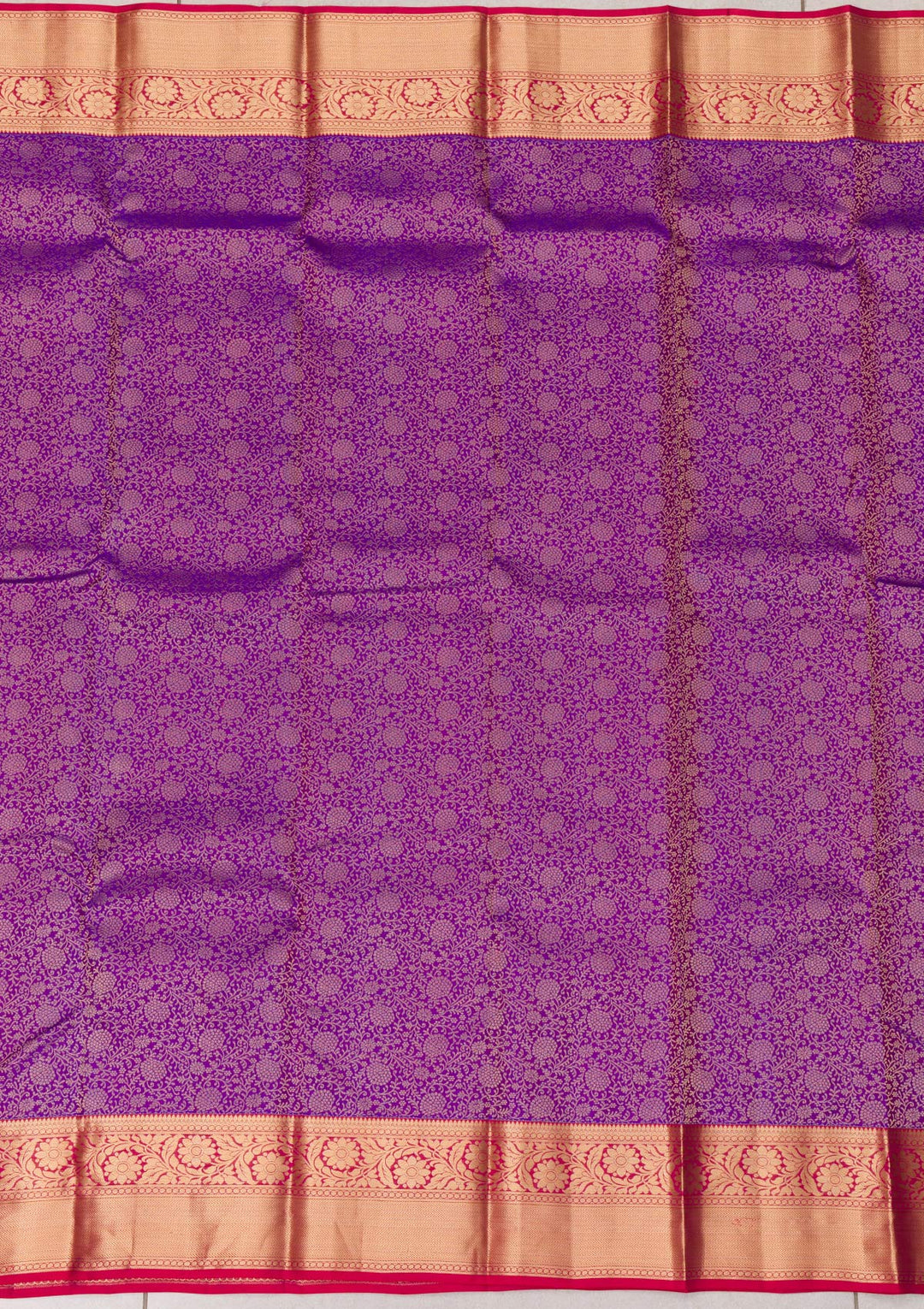Purple Zariwork Pure Silk Saree-Koskii