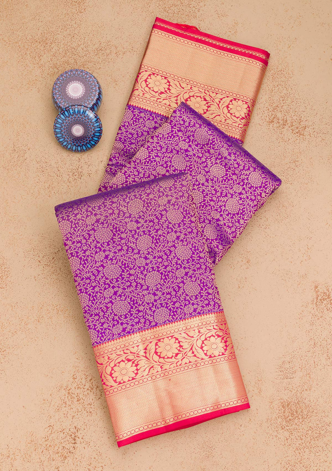 Purple Zariwork Pure Silk Saree-Koskii