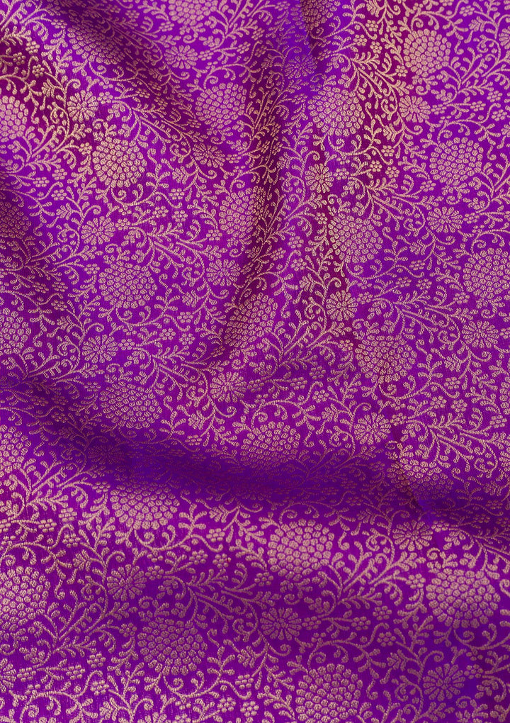 Purple Zariwork Pure Silk Saree-Koskii