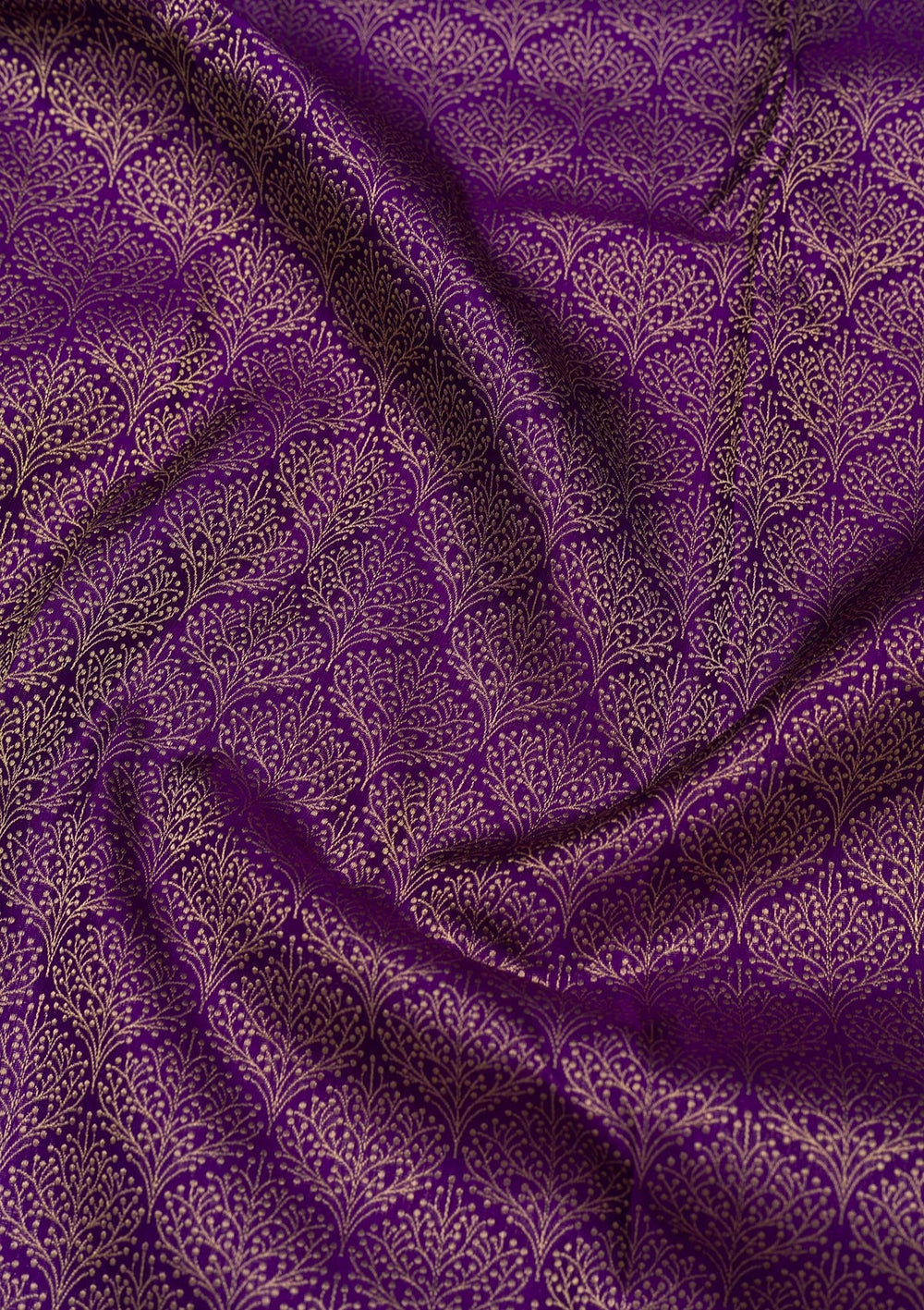 Purple Zariwork Pure Silk Saree-Koskii