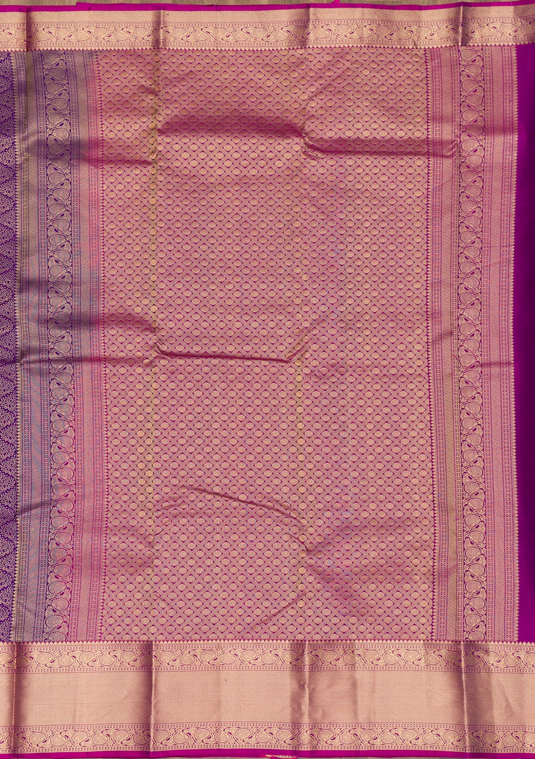 Purple Zariwork Pure Silk Saree-Koskii