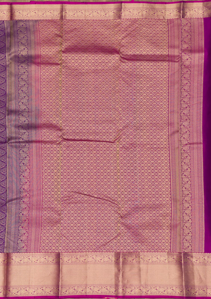 Purple Zariwork Pure Silk Saree-Koskii