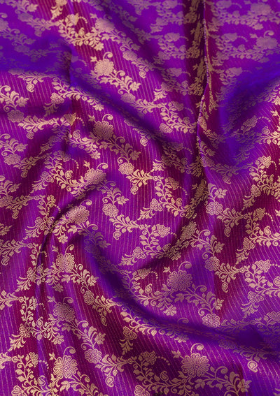 Purple Zariwork Pure Silk Saree-Koskii