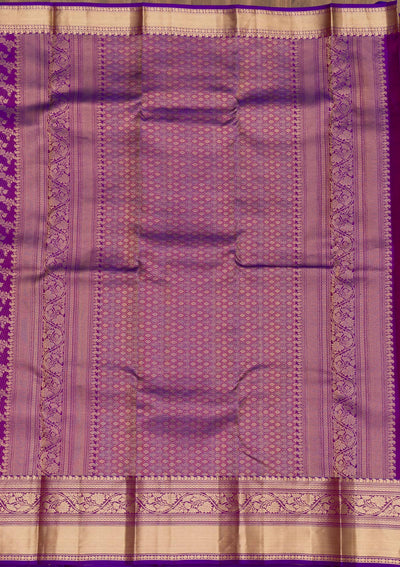 Purple Zariwork Pure Silk Saree-Koskii